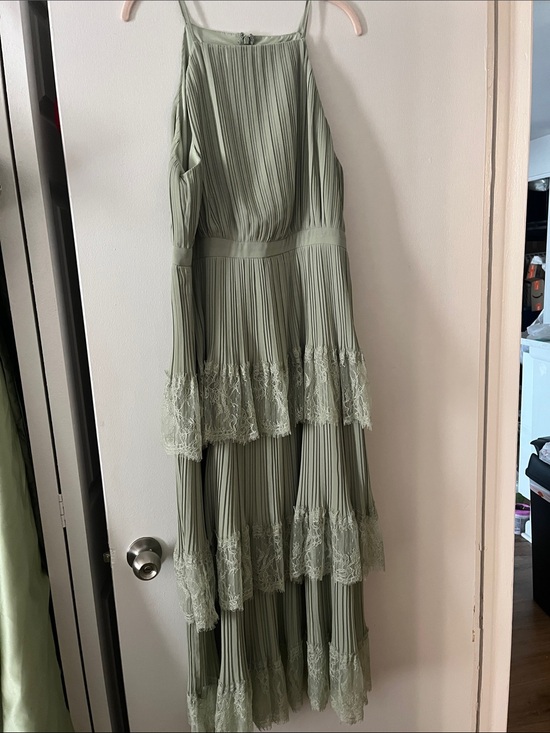 Lulus Dresses & Skirts - Lulu's Sage Green Tiered Pleated Midi Dress currently sold out in this size